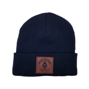 Rogue Life Logo Leather Patch Fleece-Lined Knit Beanie