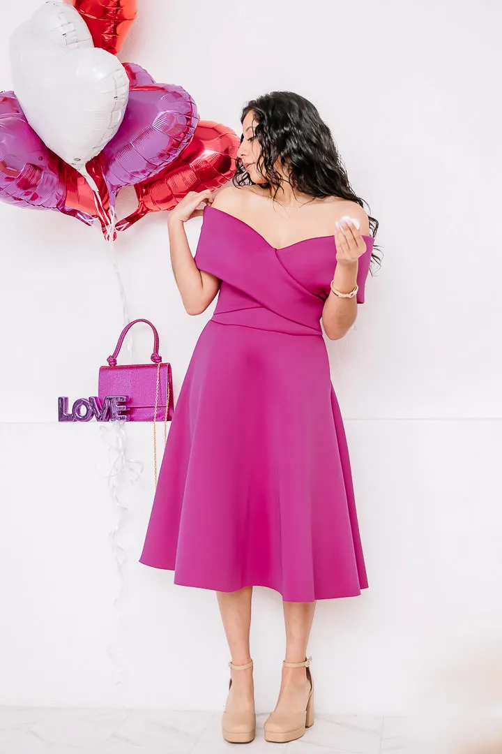 Rosé Reverie Midi Dress