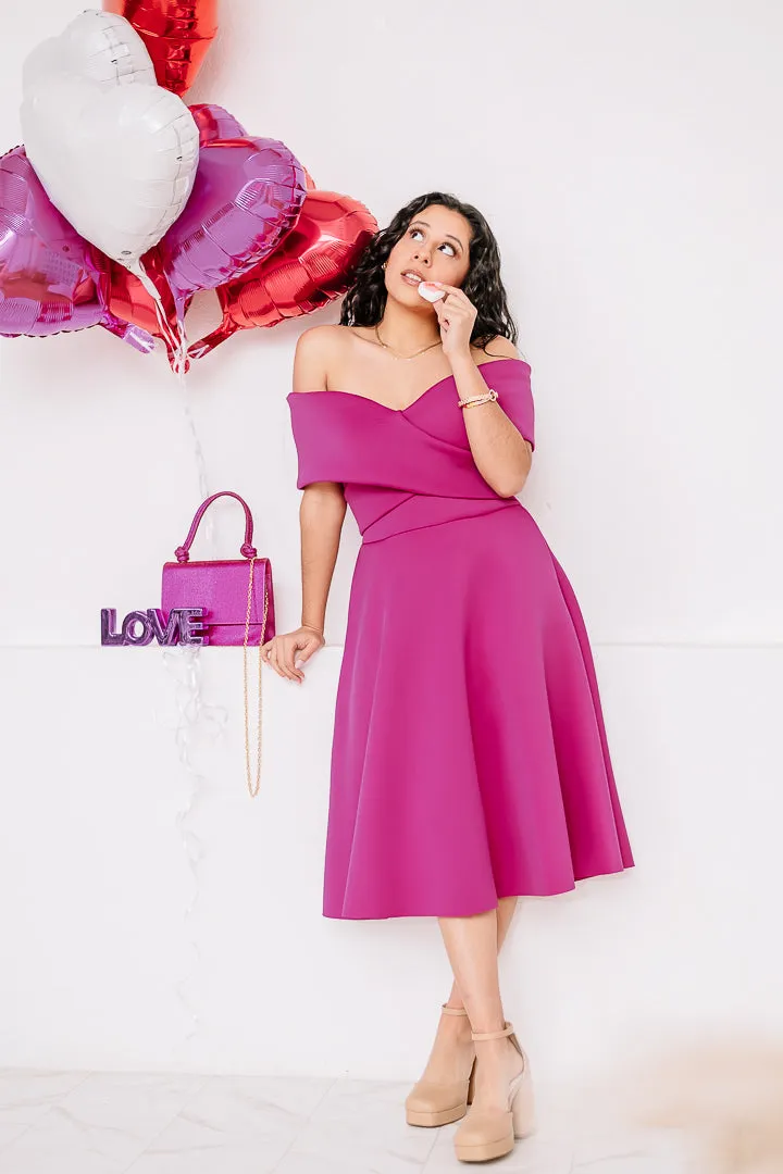 Rosé Reverie Midi Dress