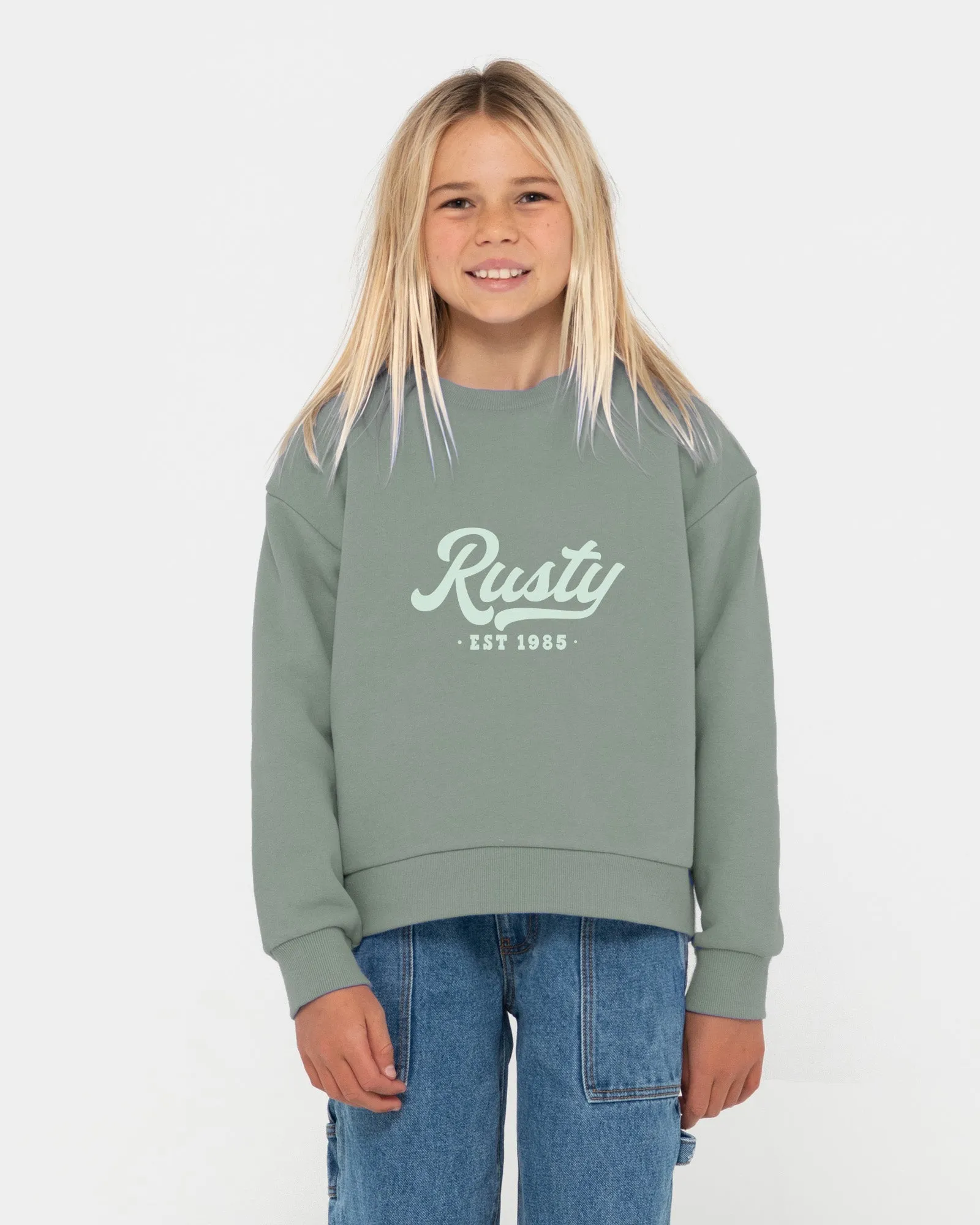 Rusty Old School Graphic Crew Girls
