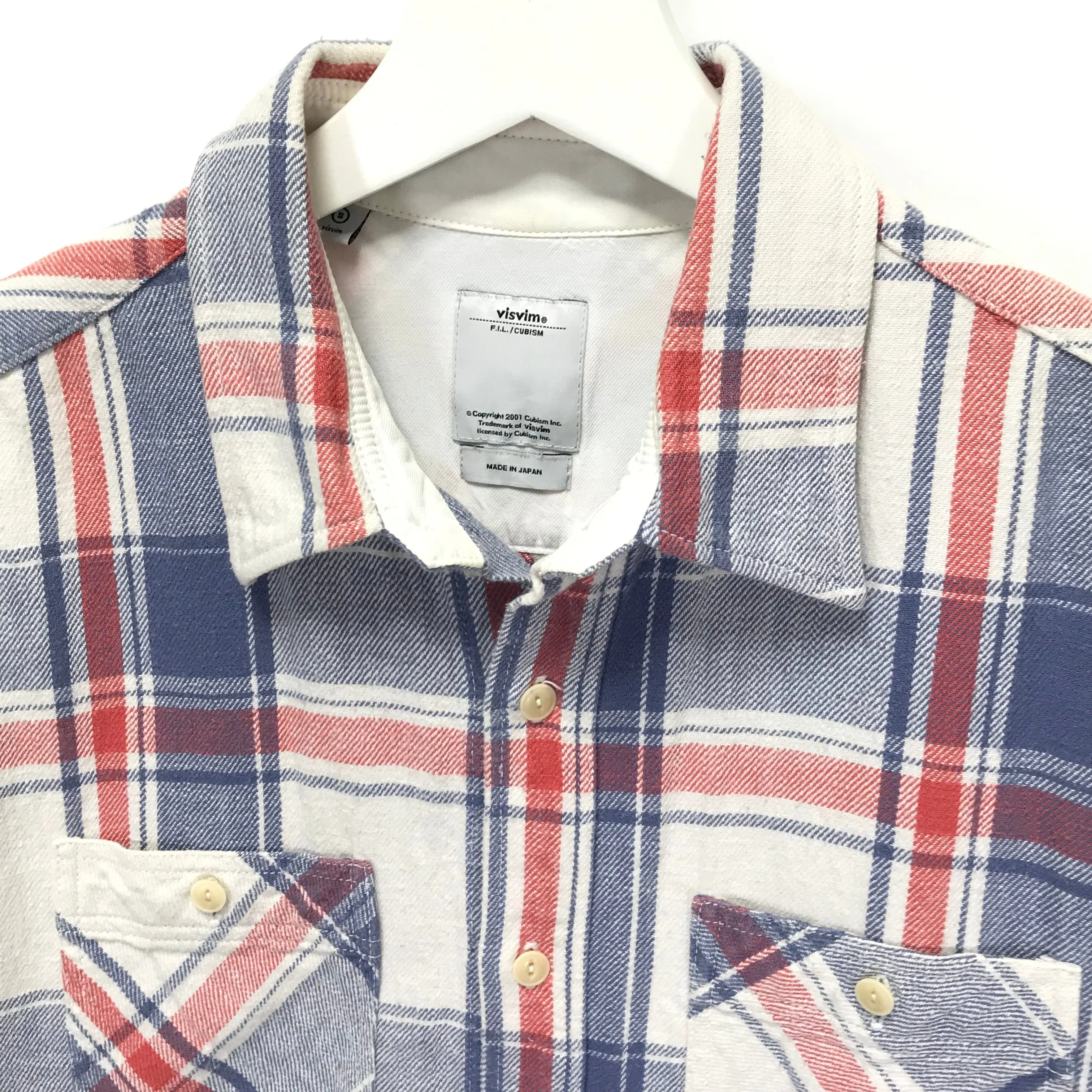 [S] Visvim 11AW Black Elk Flannel L/S Shirt White