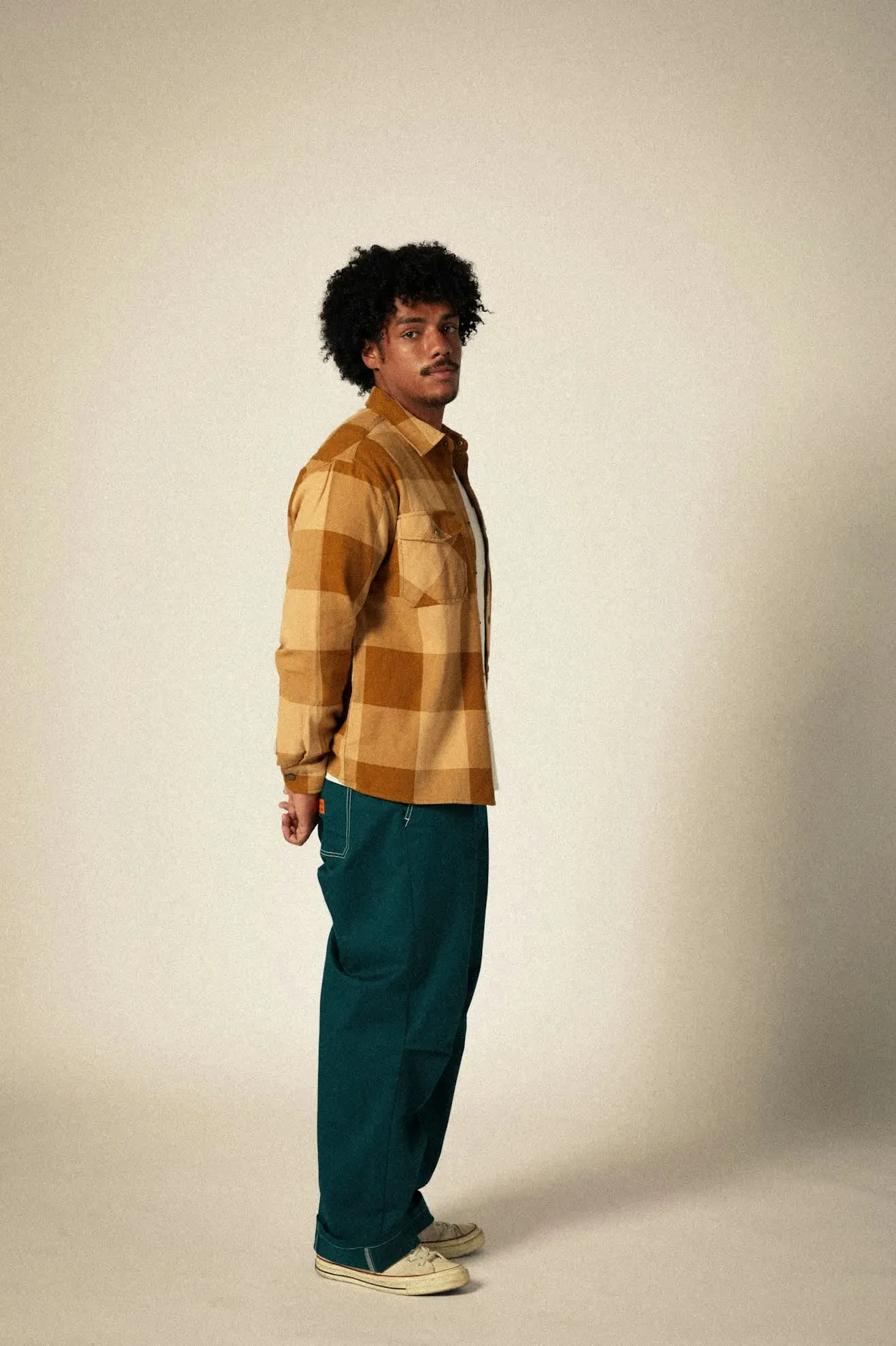 Selden Flannel | Washed Copper/Curry Buffalo