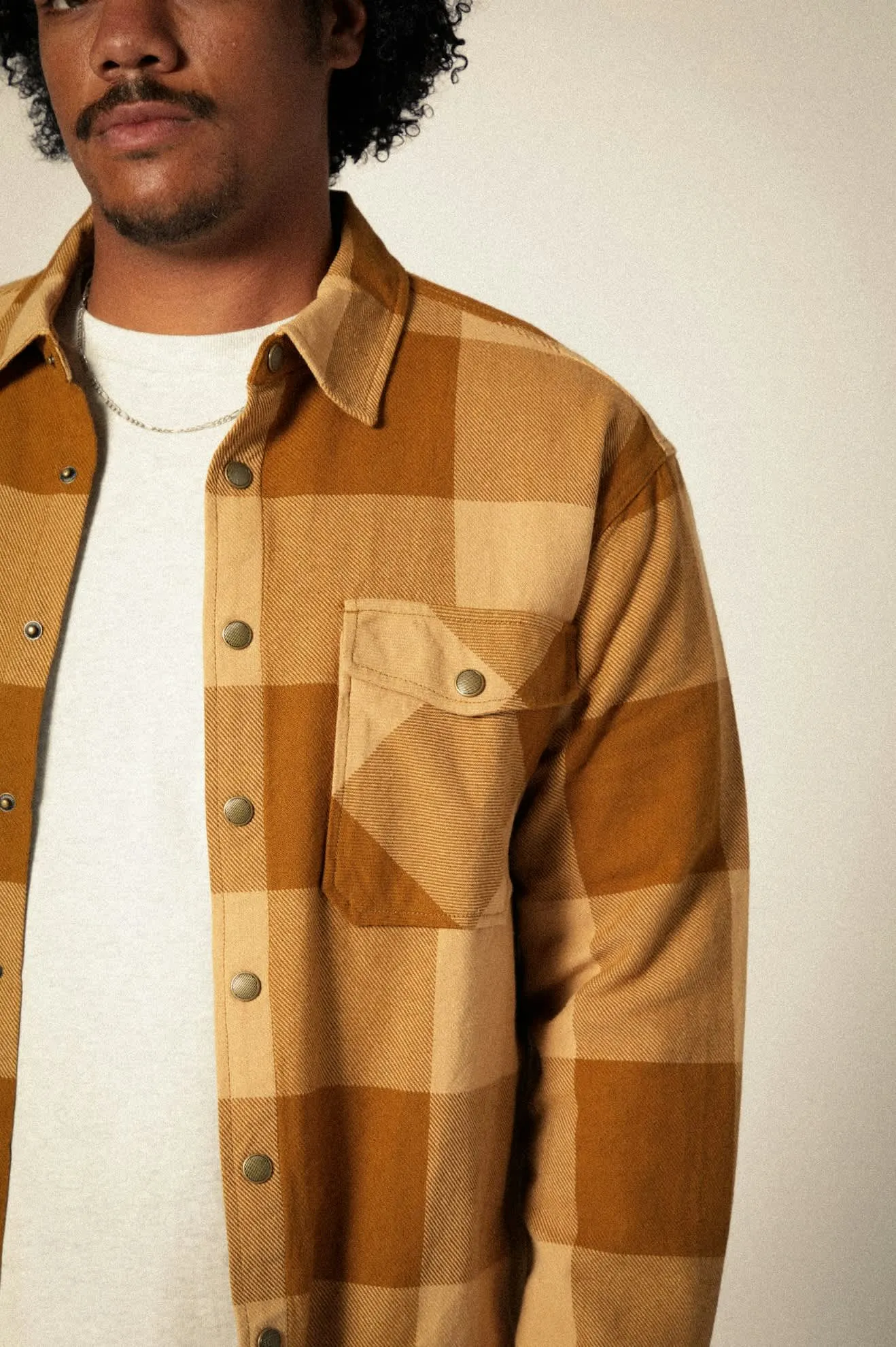 Selden Flannel | Washed Copper/Curry Buffalo