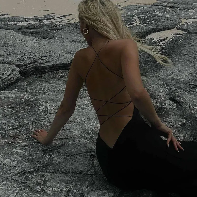 Sexy Backless Bandage Maxi Dress – Elegant Night Out Attire