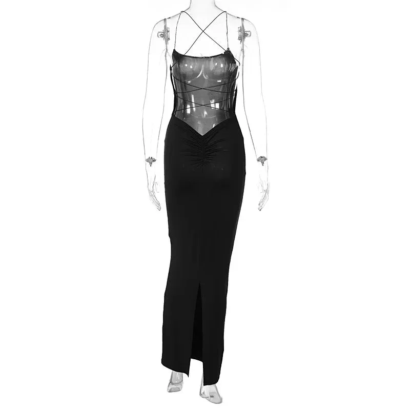 Sexy Backless Bandage Maxi Dress – Elegant Night Out Attire