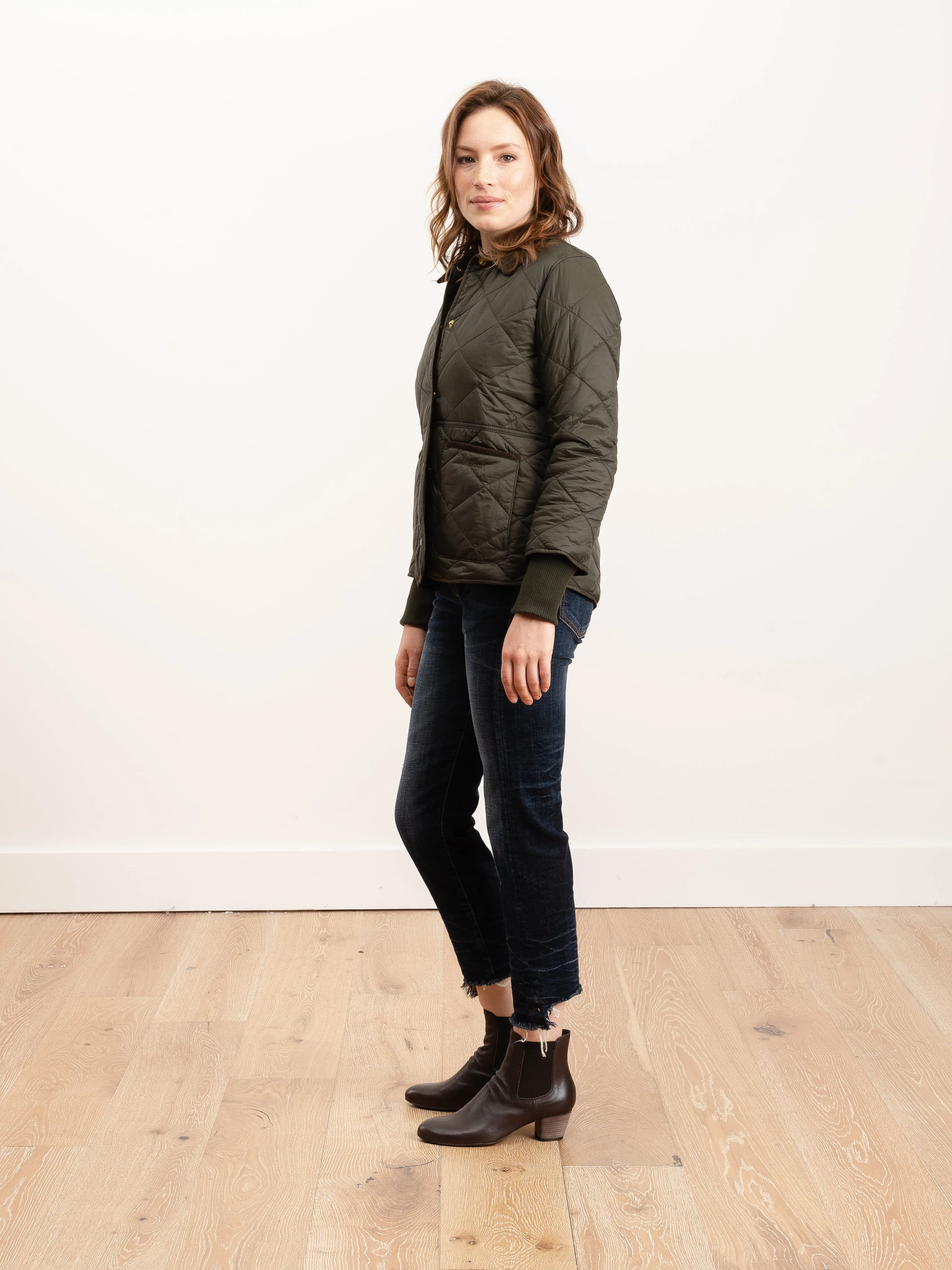 silchester quilted coat - sage