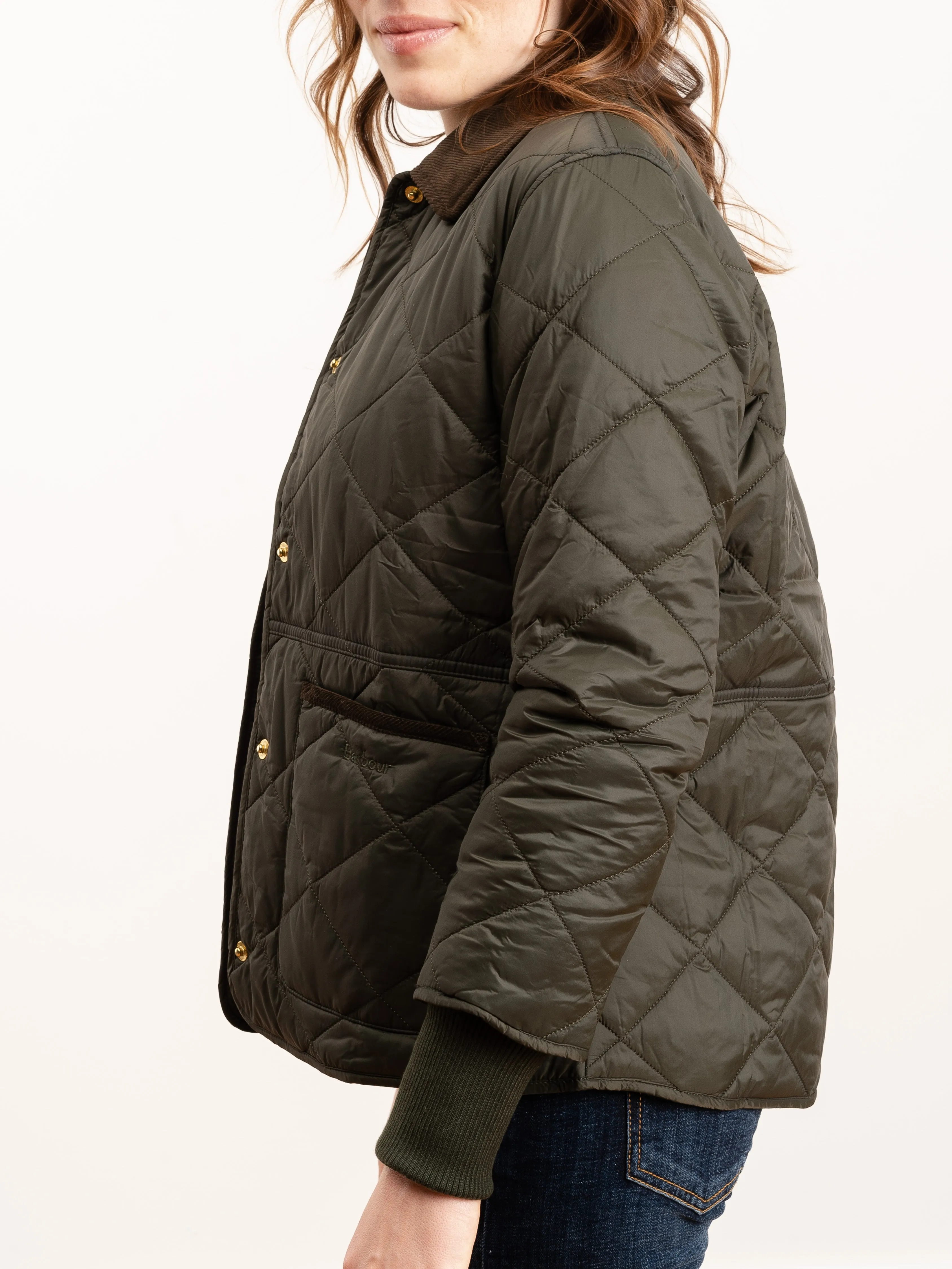 silchester quilted coat - sage
