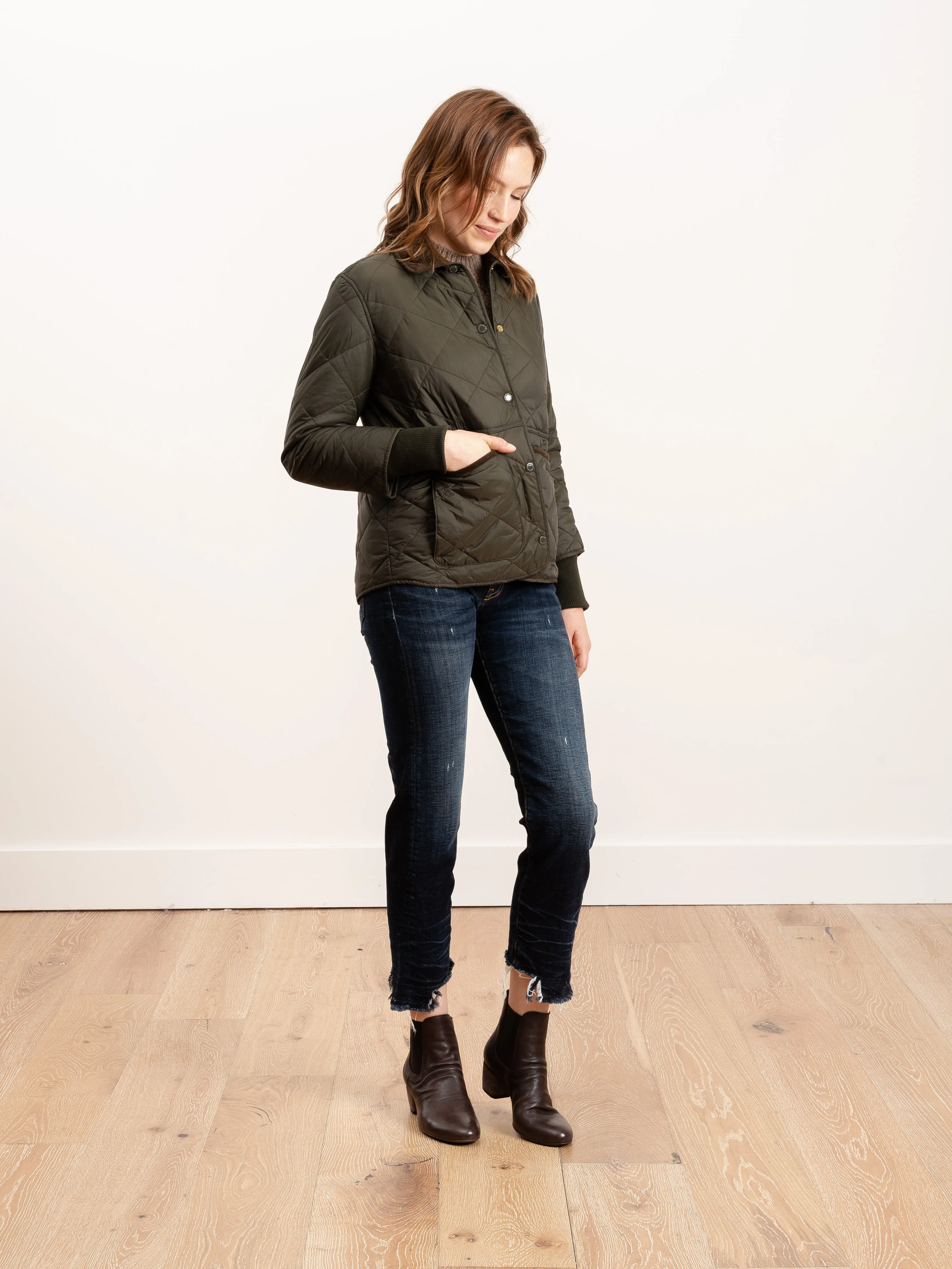 silchester quilted coat - sage