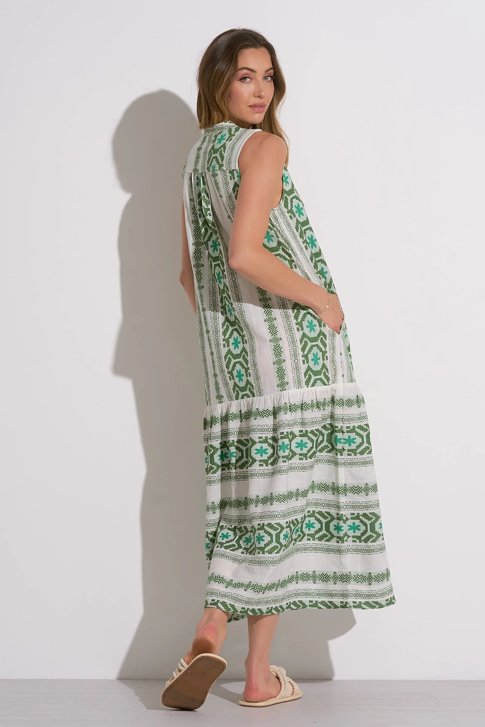 Sleeveless V-Neck Maxi Dress