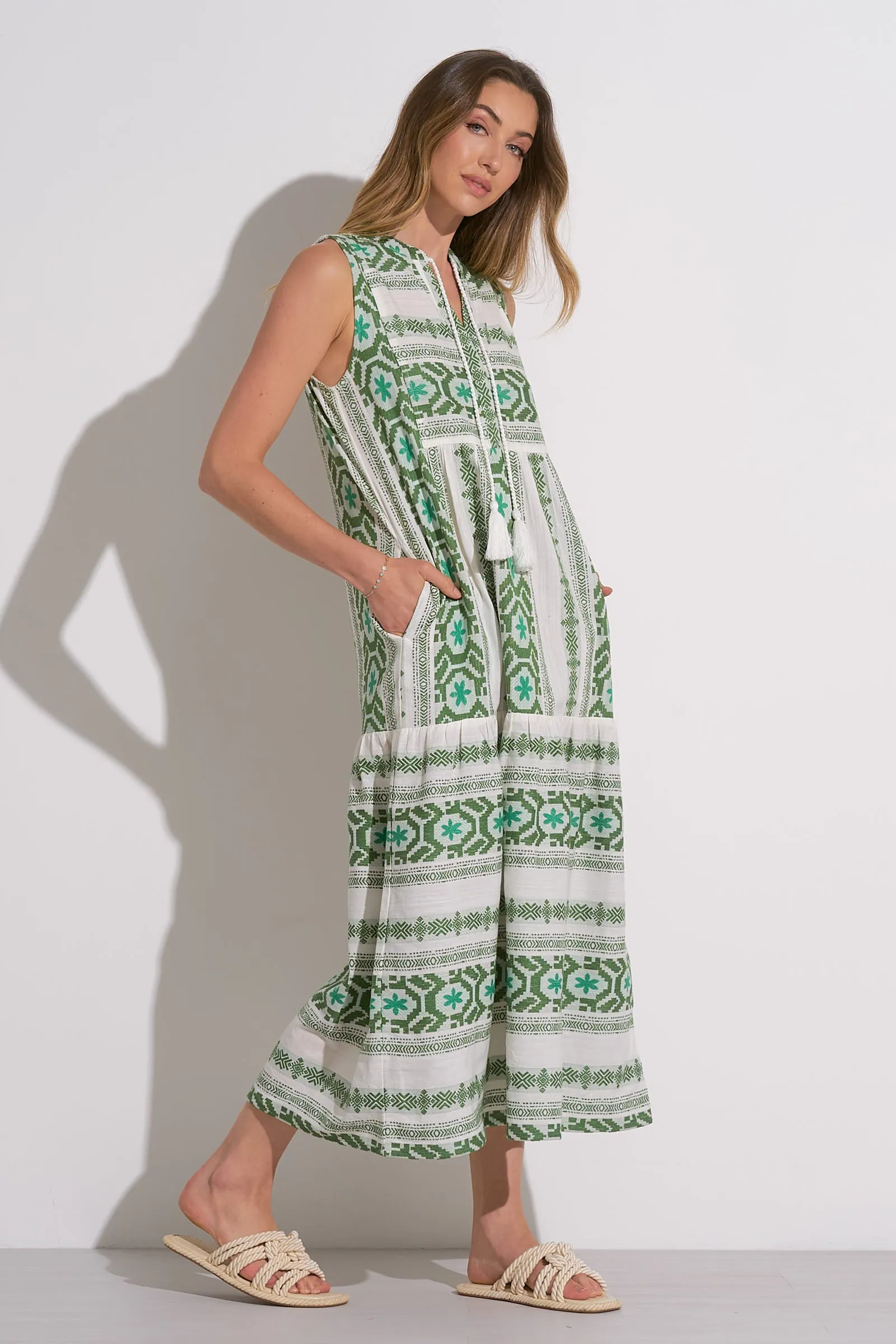 Sleeveless V-Neck Maxi Dress