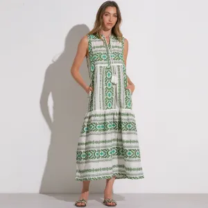 Sleeveless V-Neck Maxi Dress