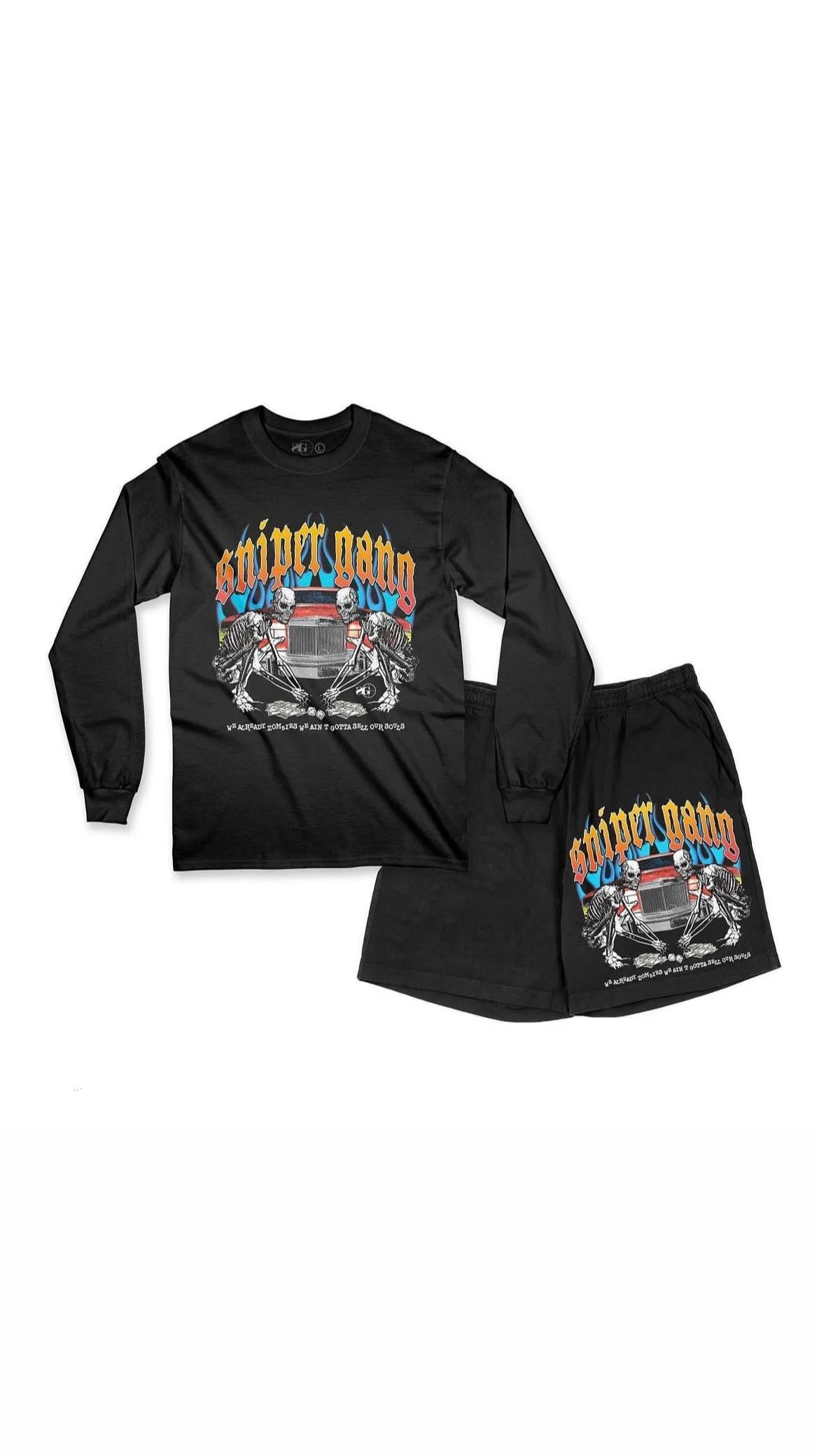 Sniper Gang KTB Flames Black Shorts
