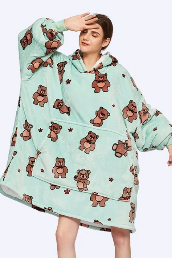 Snuggly Oversized Hooded Fleece Sweater