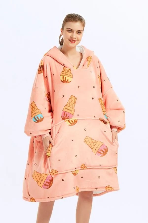 Snuggly Oversized Hooded Fleece Sweater