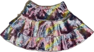 Social Butterfly- Velvet Rainbow Hearts Ruffle Skirt