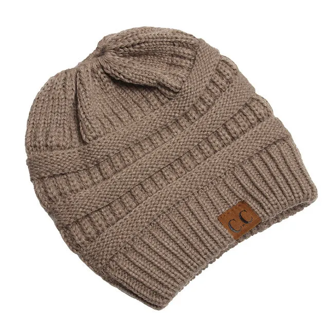Soft Knit Ponytail Beanie