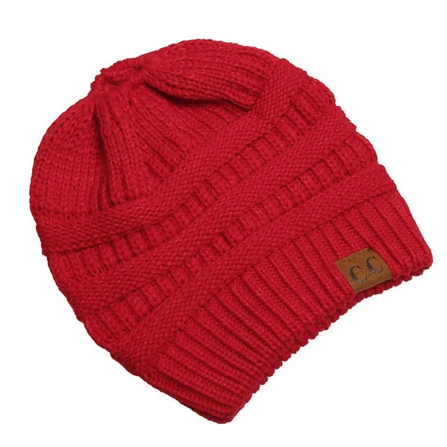 Soft Knit Ponytail Beanie