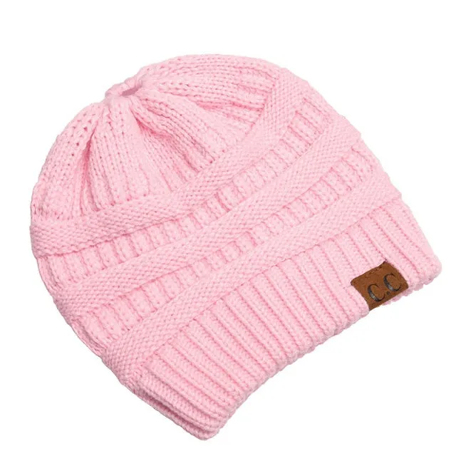 Soft Knit Ponytail Beanie