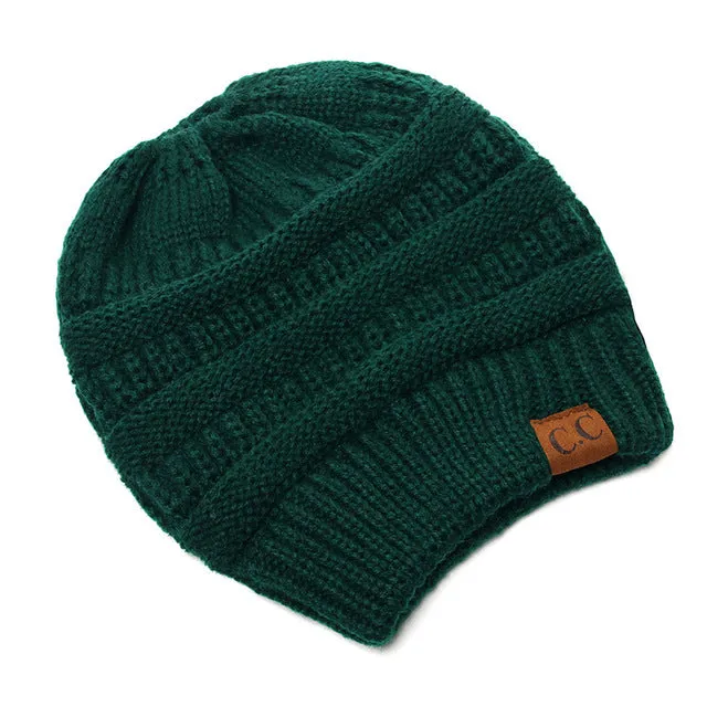 Soft Knit Ponytail Beanie