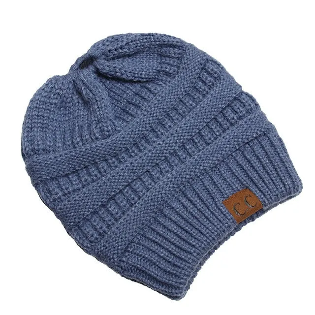 Soft Knit Ponytail Beanie