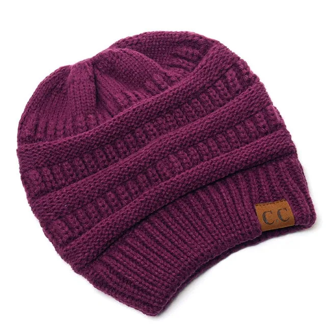 Soft Knit Ponytail Beanie