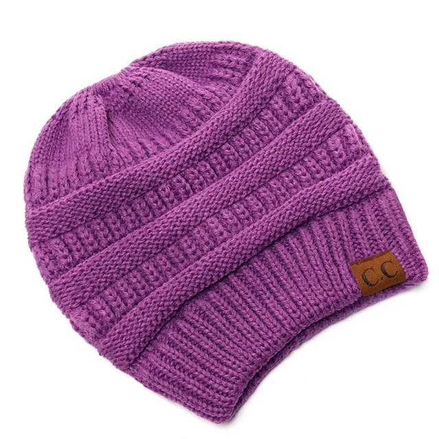 Soft Knit Ponytail Beanie