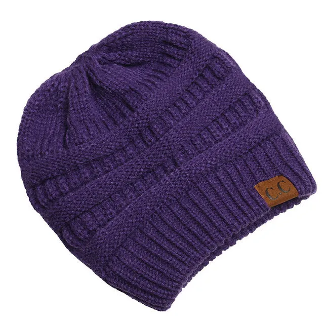 Soft Knit Ponytail Beanie
