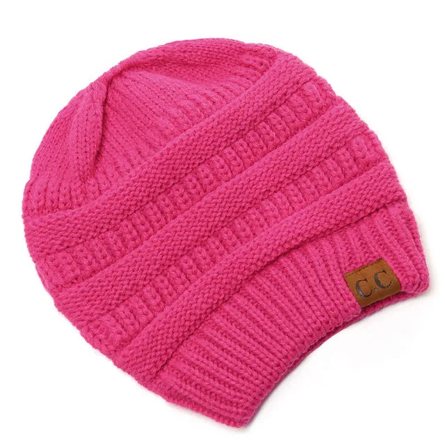 Soft Knit Ponytail Beanie