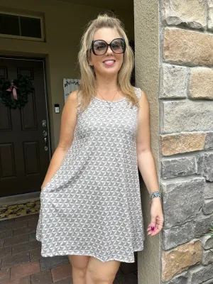 Spaceship Sleeveless Dress w/Pockets
