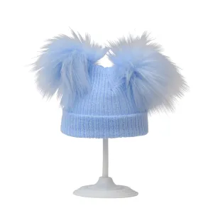 Starlight Double Pom Hat - Blue