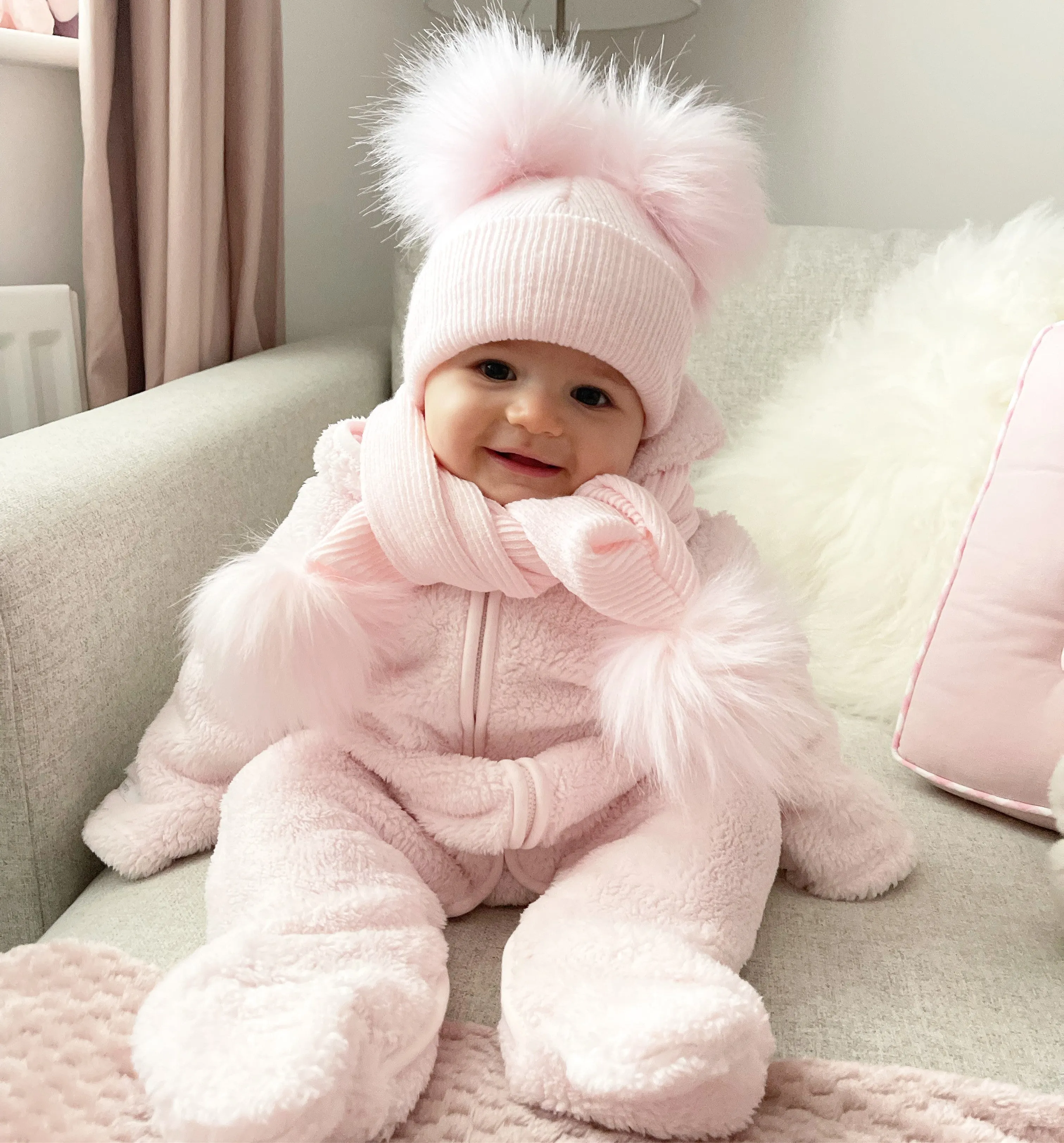 Starlight Double Pom Hat - Pink