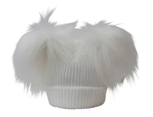 Starlight Double Pom Hat - White
