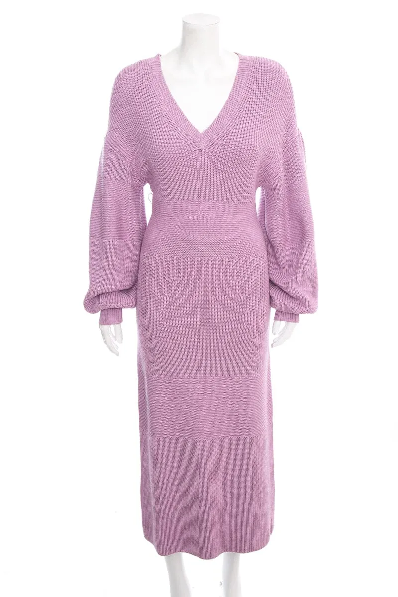 Staud Purple Long Sleeve Sweater Dress SZ L