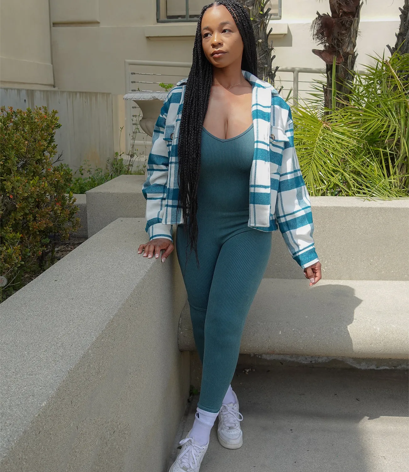 Stormy Weather Flannel Jacket(Teal)