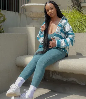 Stormy Weather Flannel Jacket(Teal)
