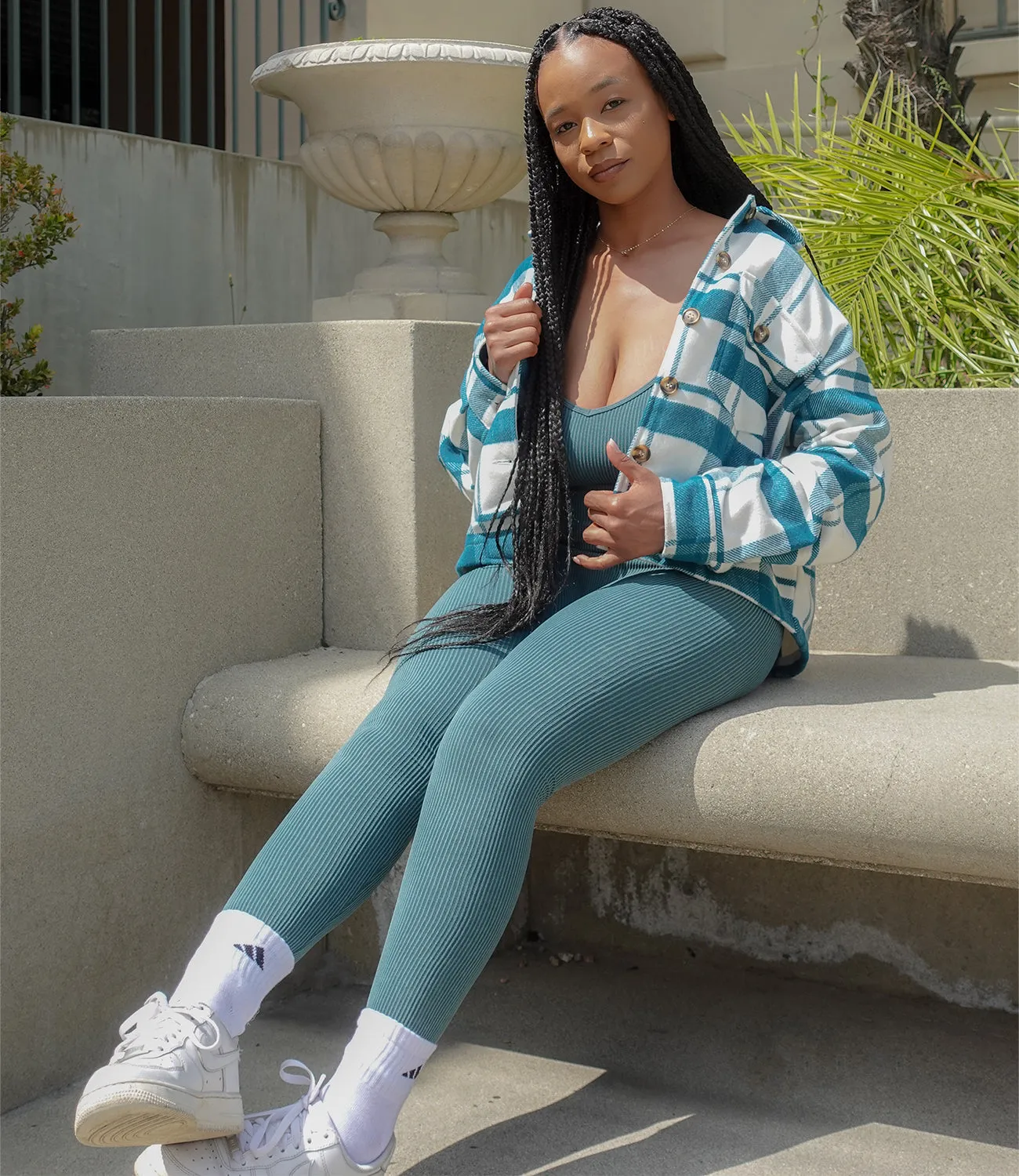 Stormy Weather Flannel Jacket(Teal)