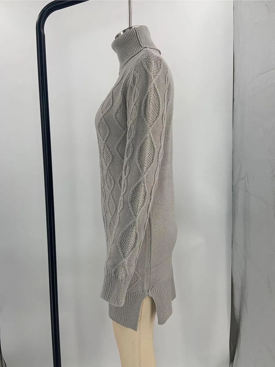 Stunncal Solid Color Slim Long Sleeve Turtleneck Sweater