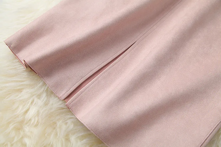 Suede Velvet Splicing Net Yarn Elastic Waist Tops Bodycon Split Skirt Two-piece Set