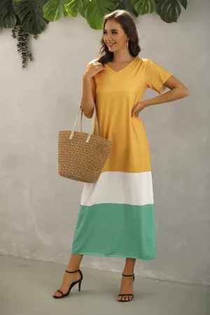 Summer Women Short Sleeves Long Maxi Dresses