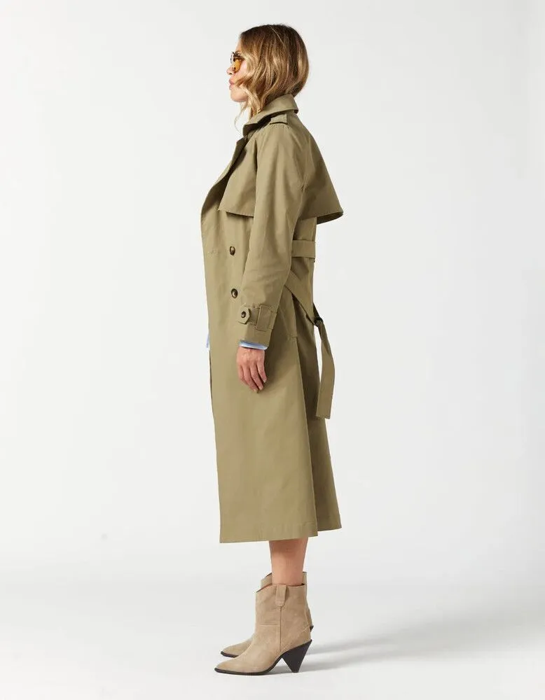 SUPERETTE Charlotte Trench - Khaki  Sz16