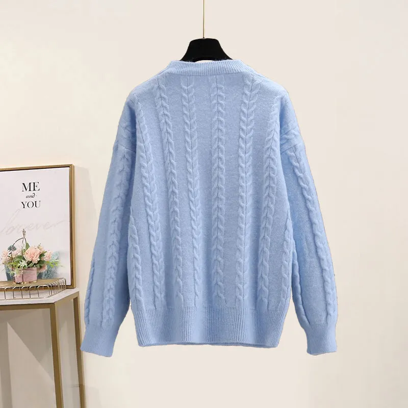 Sweater   Mesh Skirt Two-piece Set UB99248