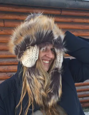Taupe Tawny Faux Fur Baya Hat