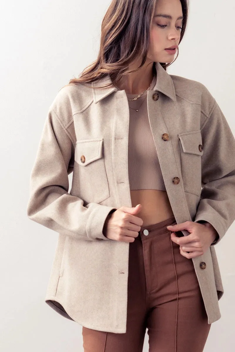 Taupe Vintage Soft Shacket