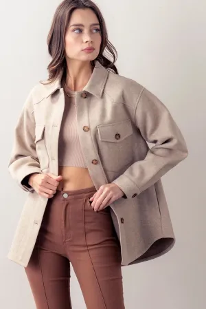 Taupe Vintage Soft Shacket