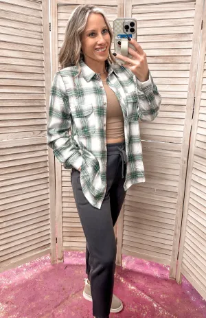 The Ivy Plaid Button Up Flannel Top
