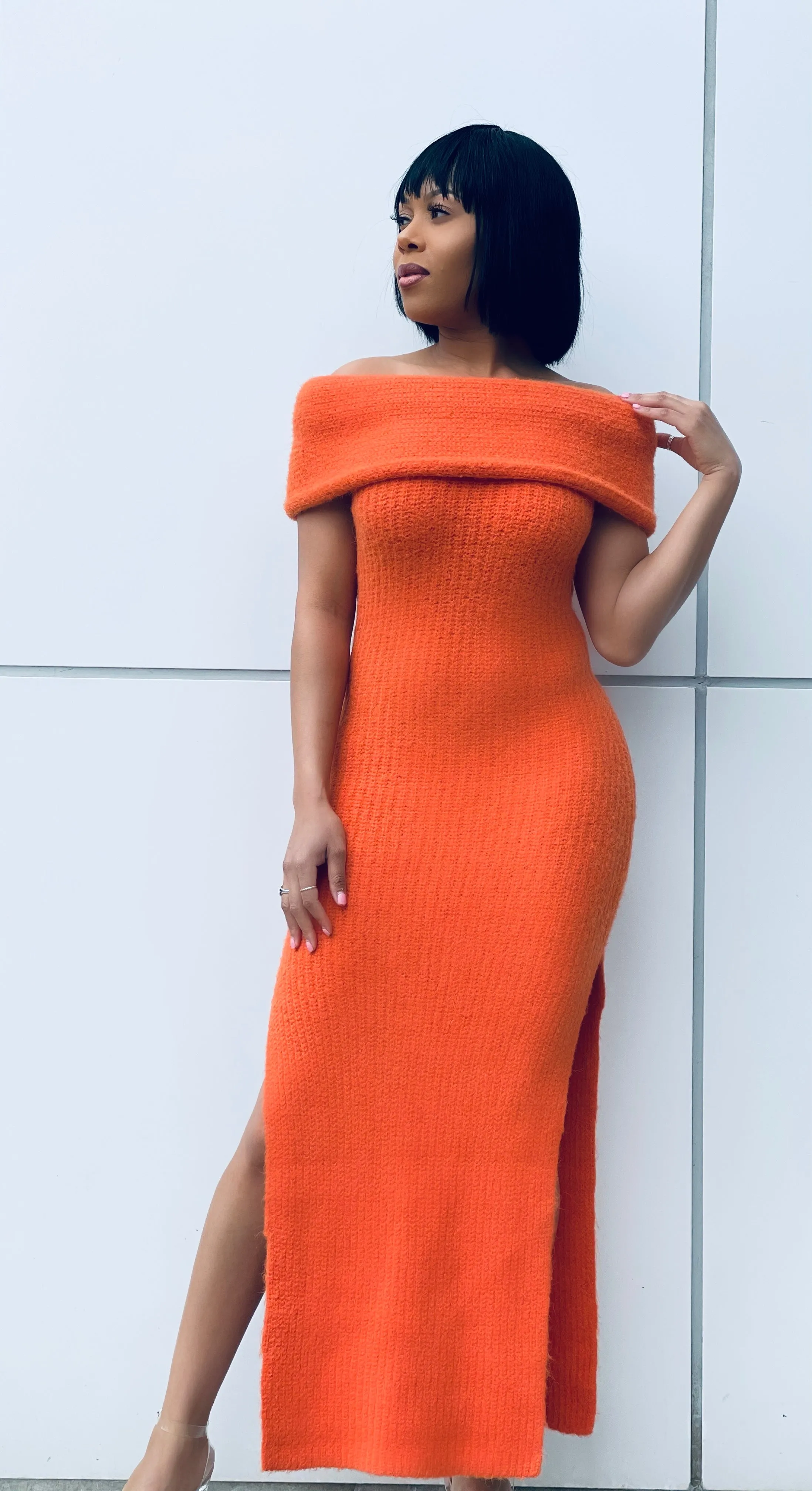 The Julia Off the Shoulder Sweater Dress