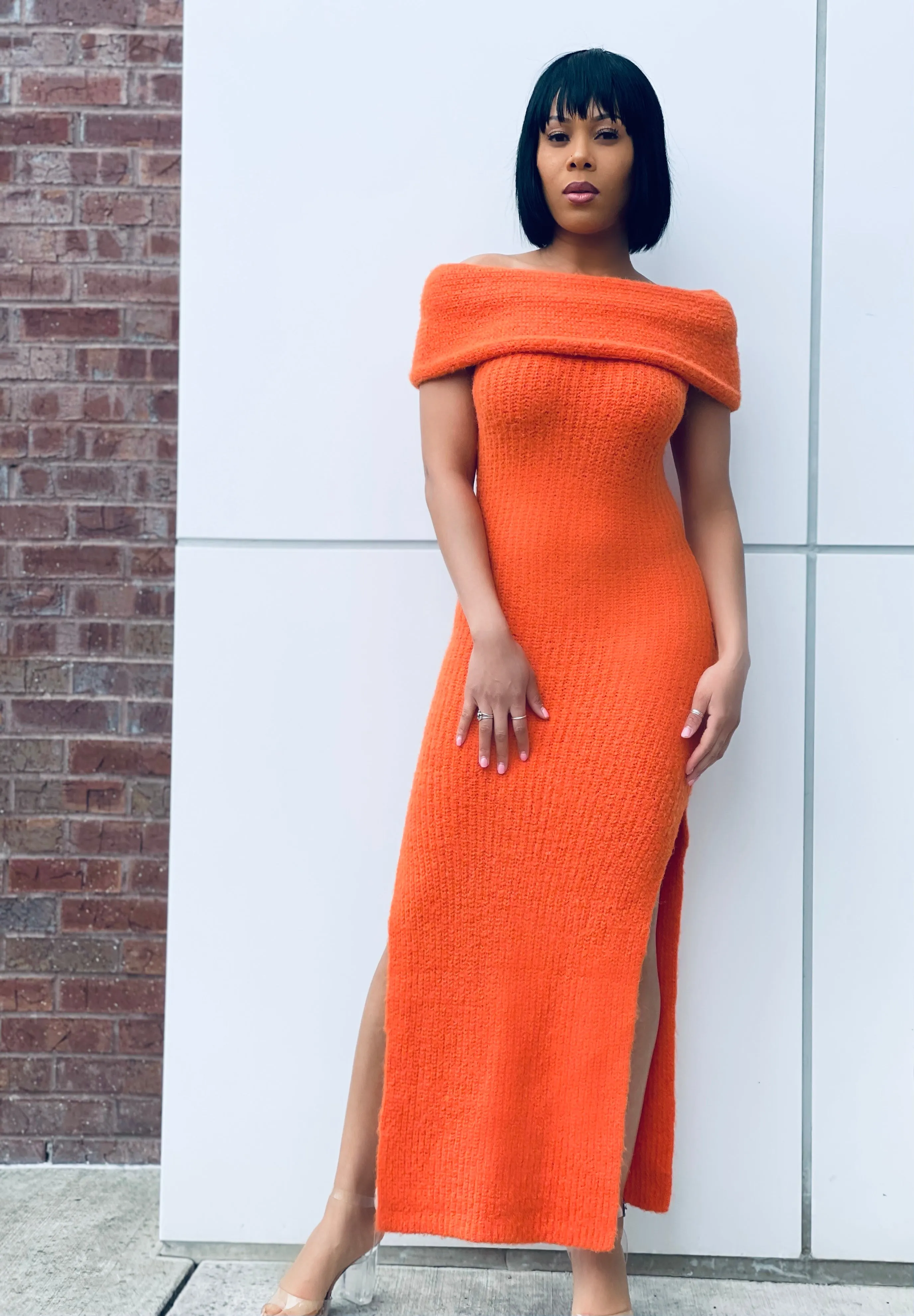 The Julia Off the Shoulder Sweater Dress