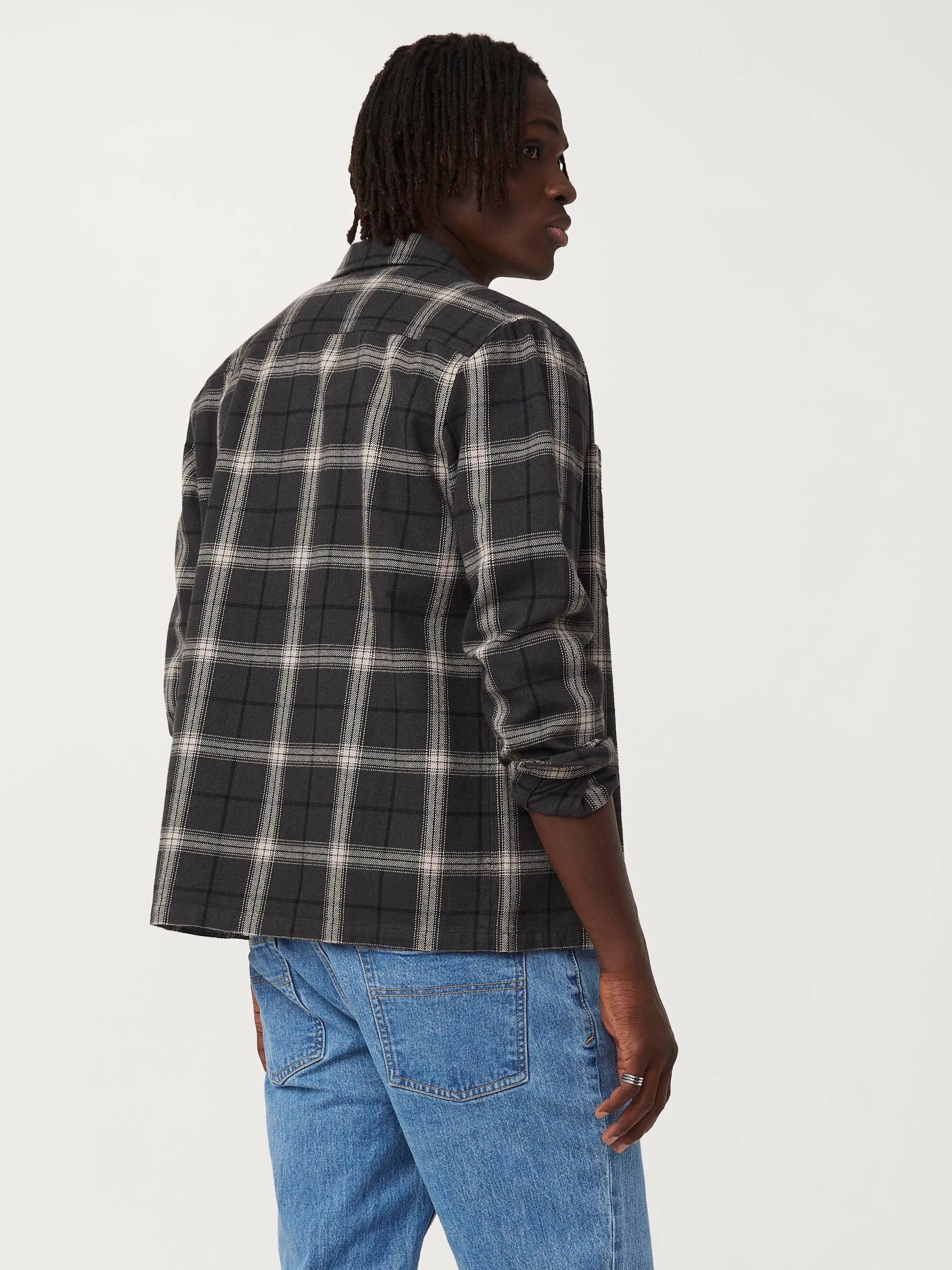 The Kapok Plaid Flannel Shirt in Dark Grey