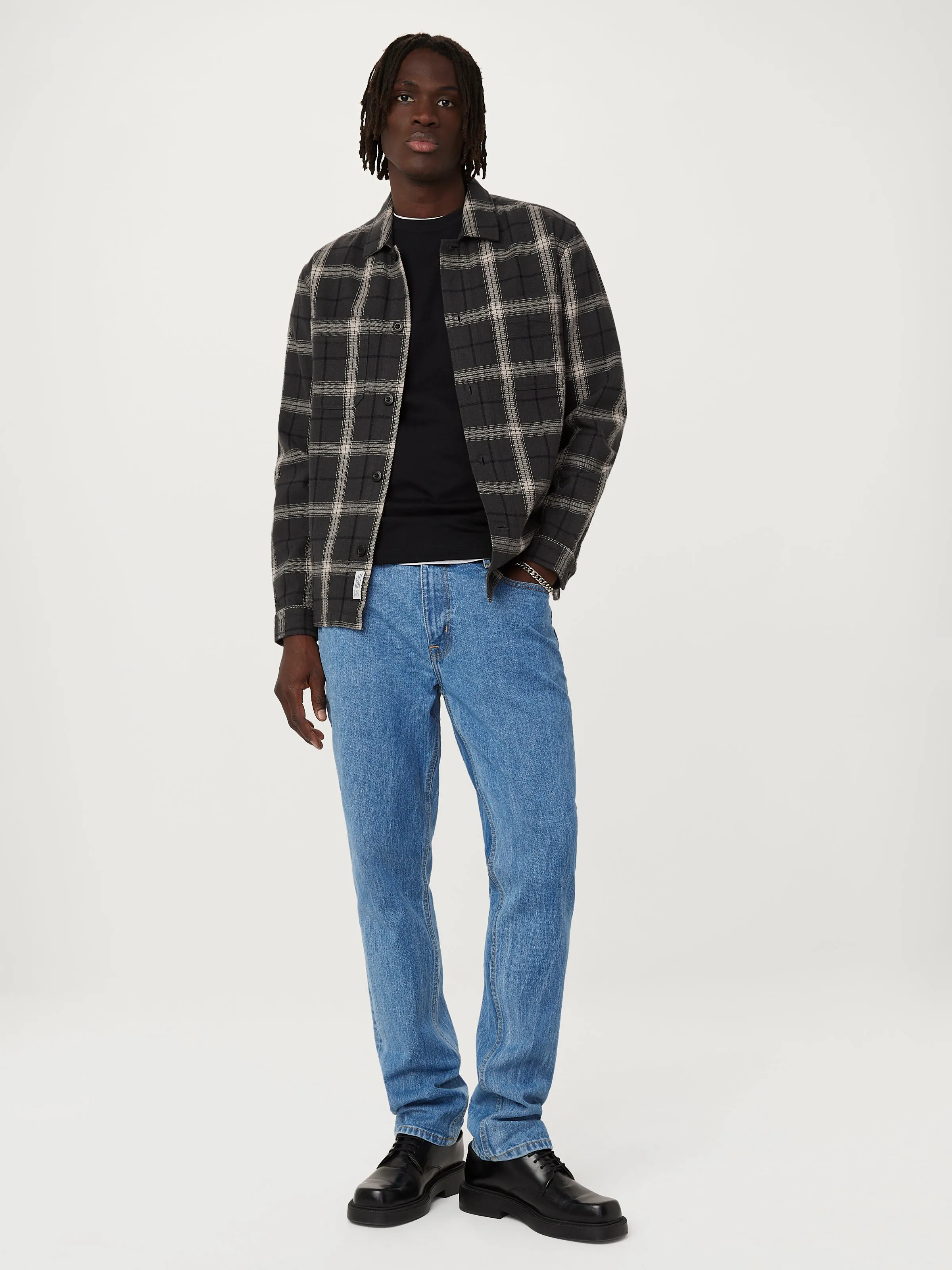 The Kapok Plaid Flannel Shirt in Dark Grey