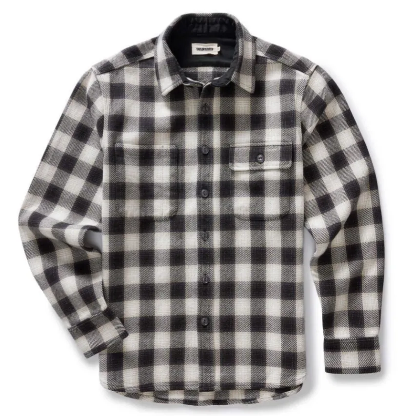 The Moto Utility Shirt | White Smoke Plaid